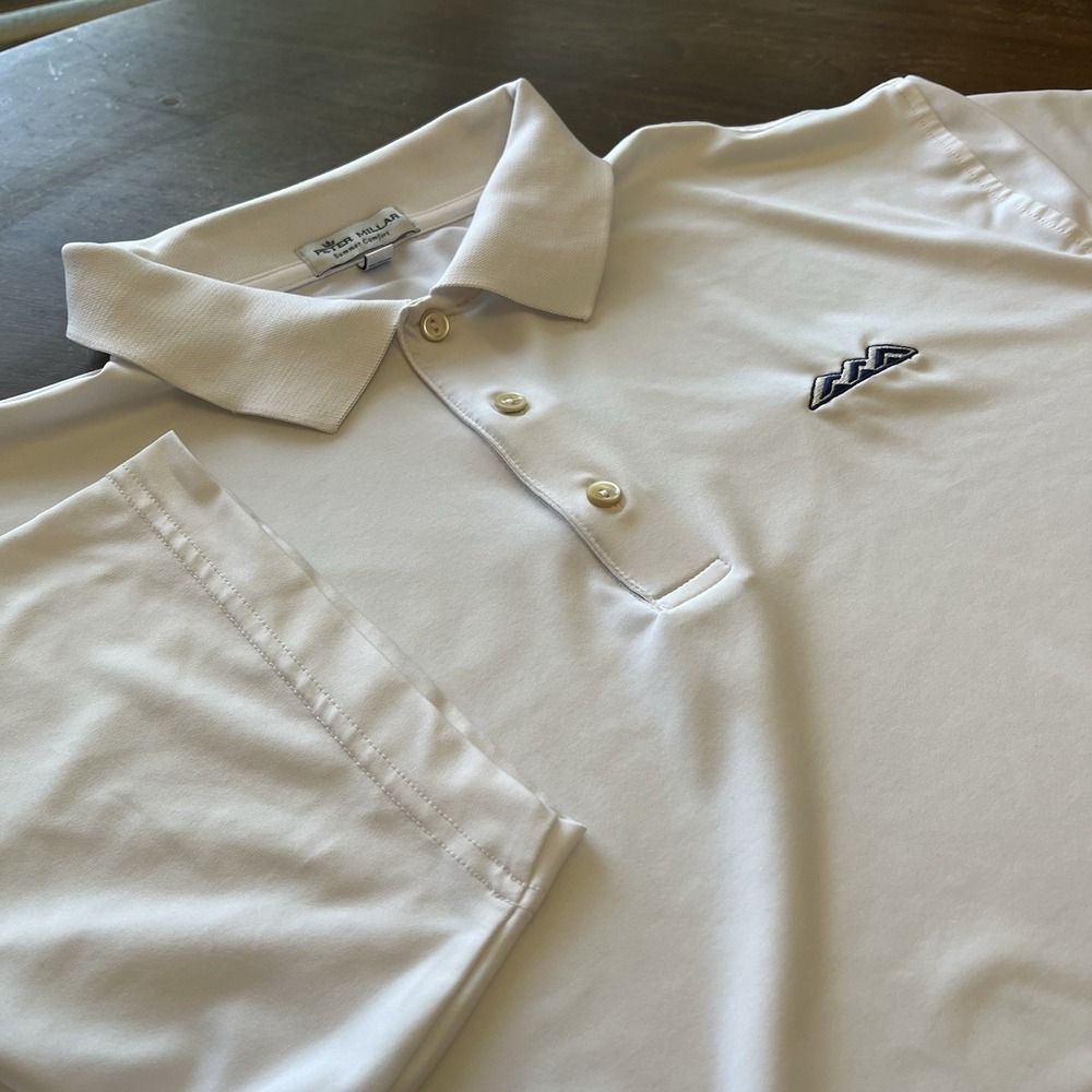 Peter Millar Polo Shirt Mens XL White The Peaks Summer Comfort Performance Golf